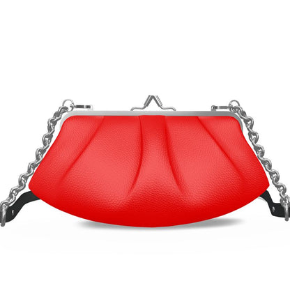 British Red Pleated Frame Bag