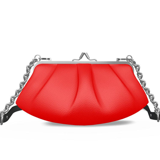 British Red Pleated Frame Bag