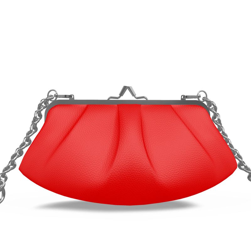 British Red Pleated Frame Bag