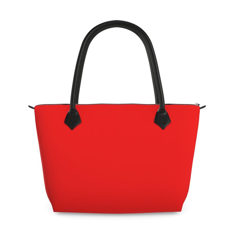 British Red Zip Top Handbag