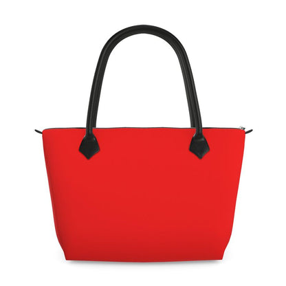 British Red Zip Top Handbag