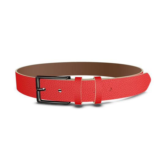 British Red Leather Belt