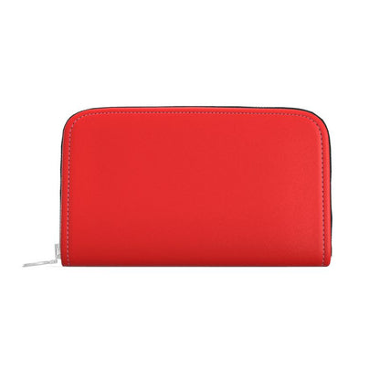 British Red Leather Zip Wallet