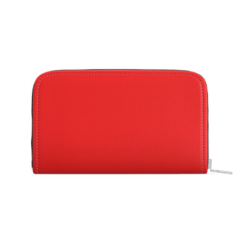 British Red Leather Zip Wallet