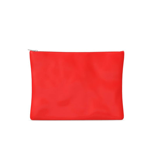 British Red Leather Clutch Bag