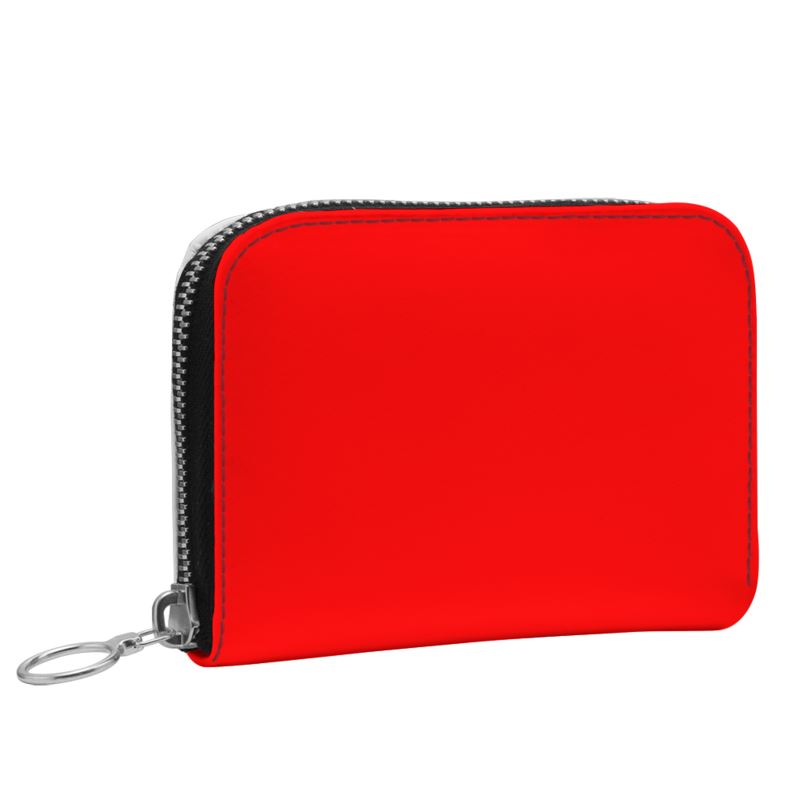 British Red Small Leather Zip Purse