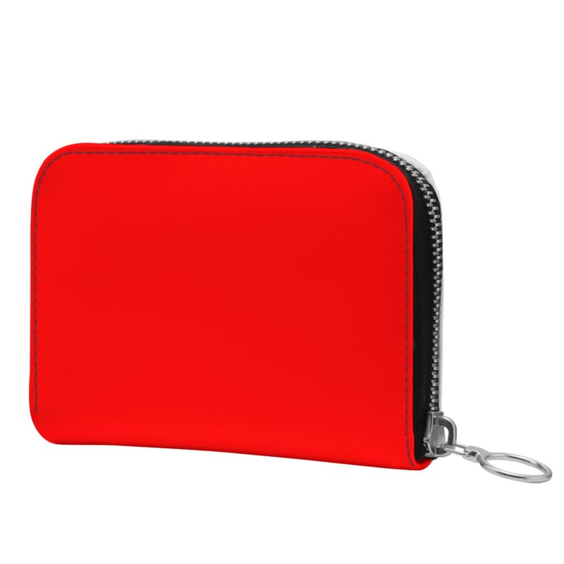 British Red Small Leather Zip Purse