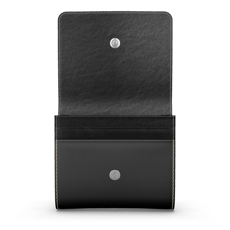 Black Gold Small Leather Foldover Purse