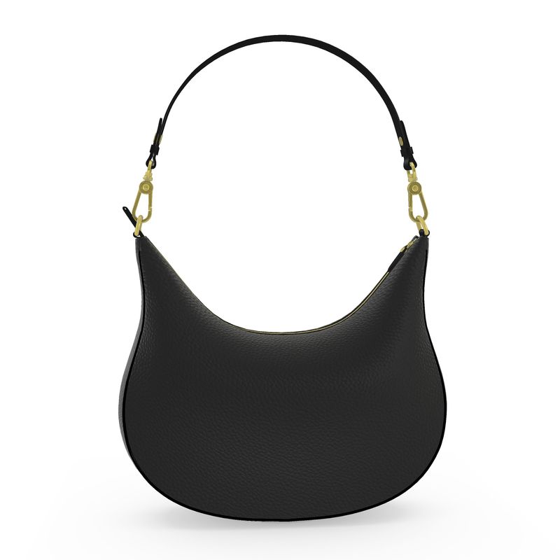 Black Gold Curve Hobo Bag