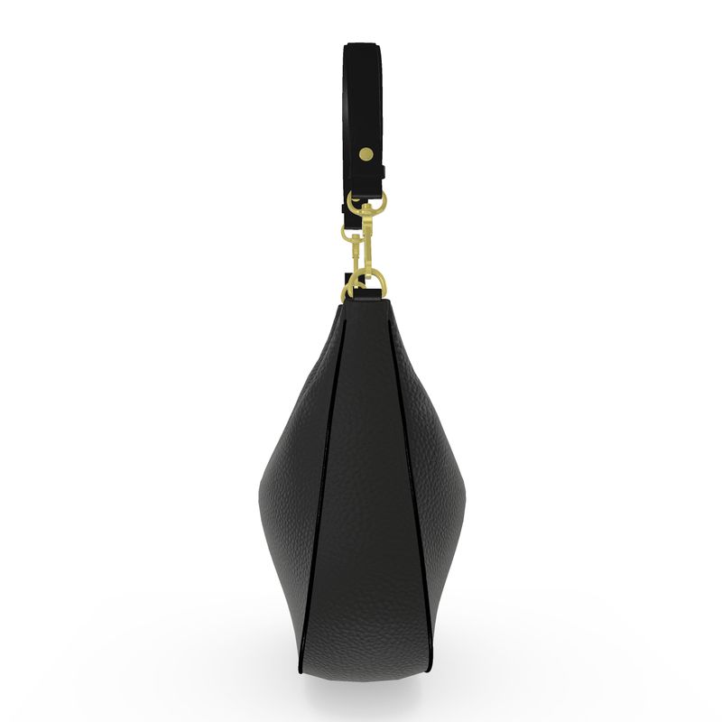 Black Gold Curve Hobo Bag