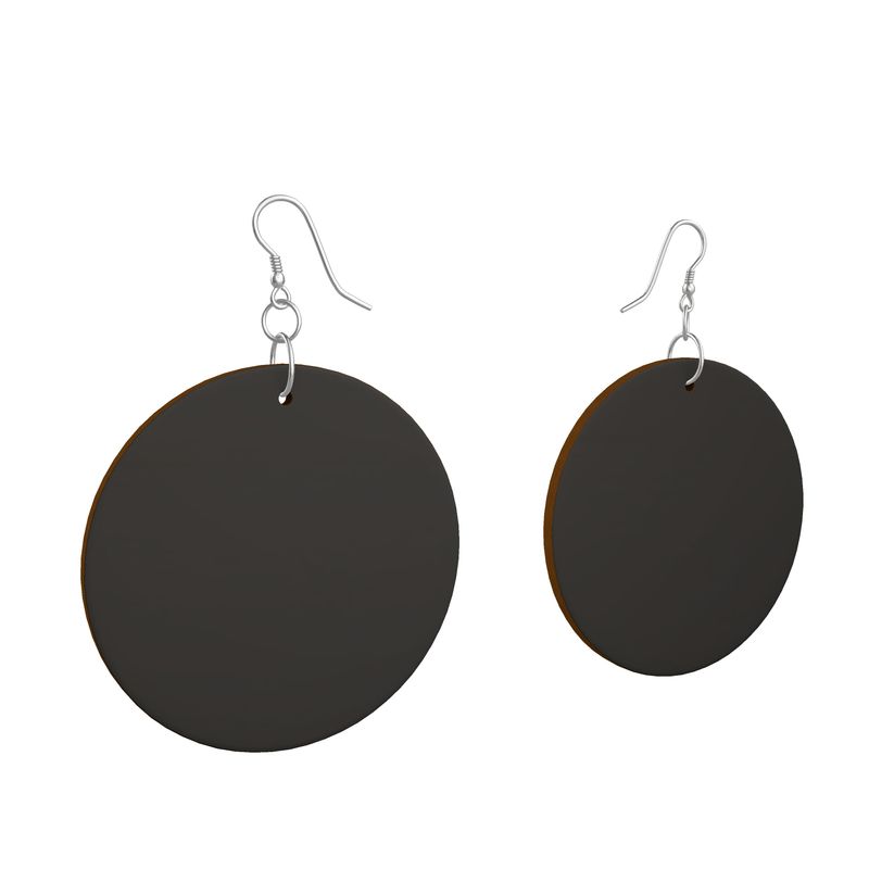 Black Gold Wooden Earrings: Organic Shape