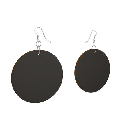 Black Gold Wooden Earrings: Organic Shape