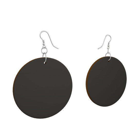 Black Gold Wooden Earrings: Organic Shape