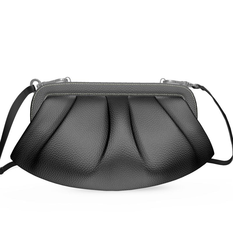 Black Gold Pleated Soft Frame Bag