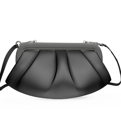 Black Gold Pleated Soft Frame Bag