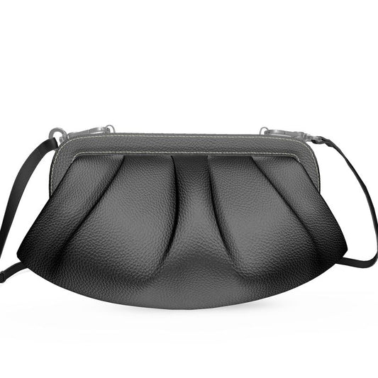 Black Gold Pleated Soft Frame Bag