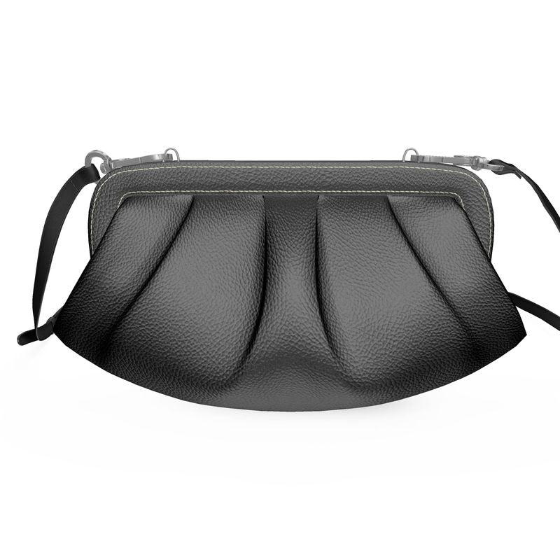 Black Gold Pleated Soft Frame Bag