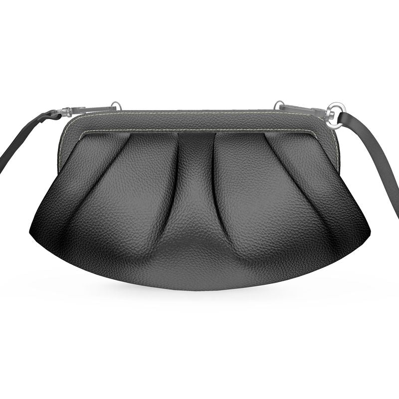 Black Gold Pleated Soft Frame Bag