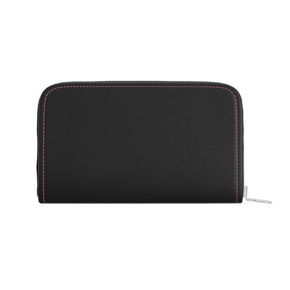 Black Gold Leather Zip Wallet