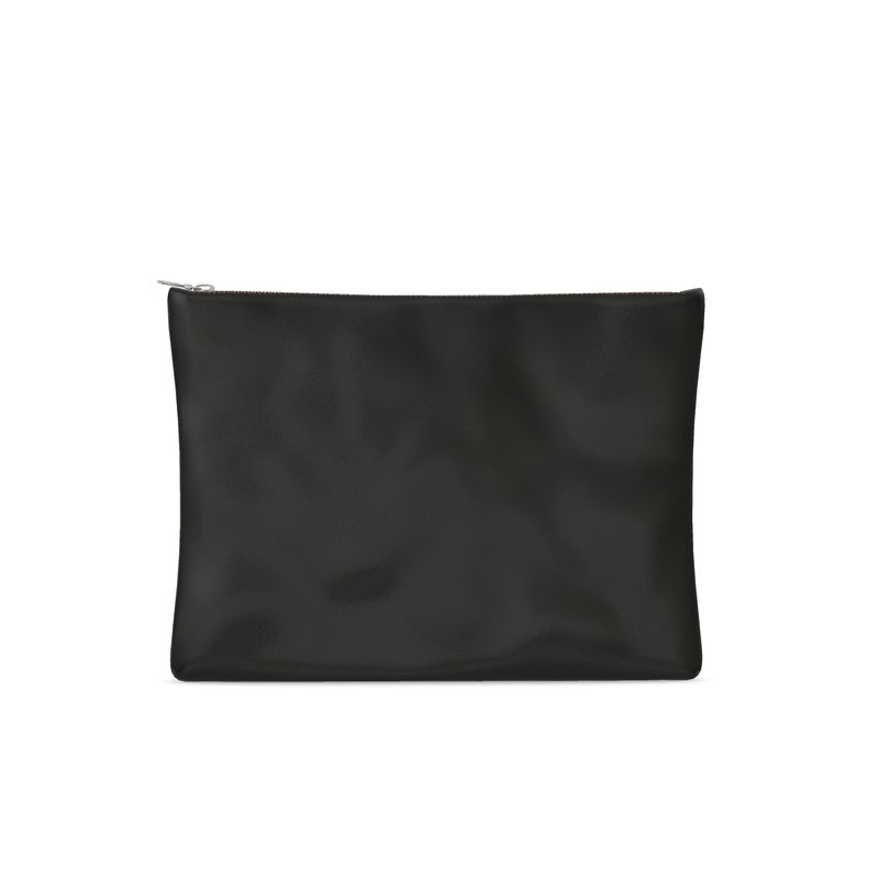 Black Gold Leather Clutch Bag