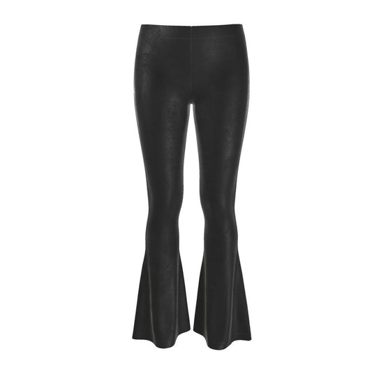 Black Gold High Waisted Flared Leggings