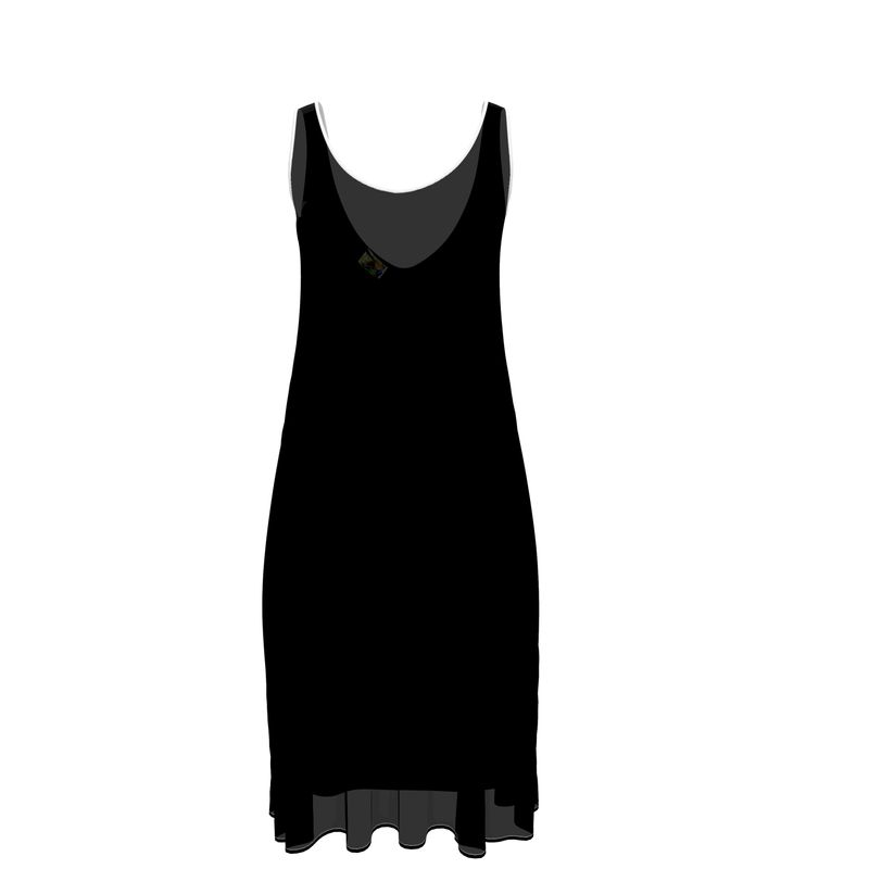 Black Gold Sleeveless Midi Dress