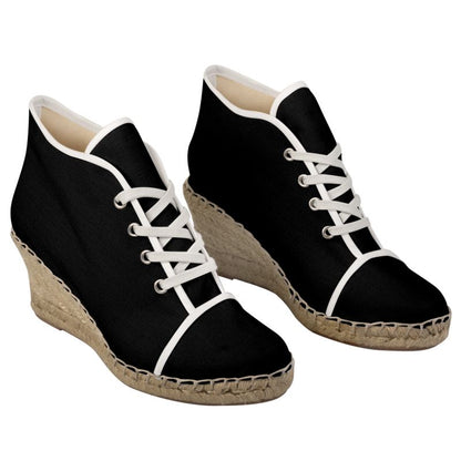 Black Gold Ladies Wedge Espadrilles