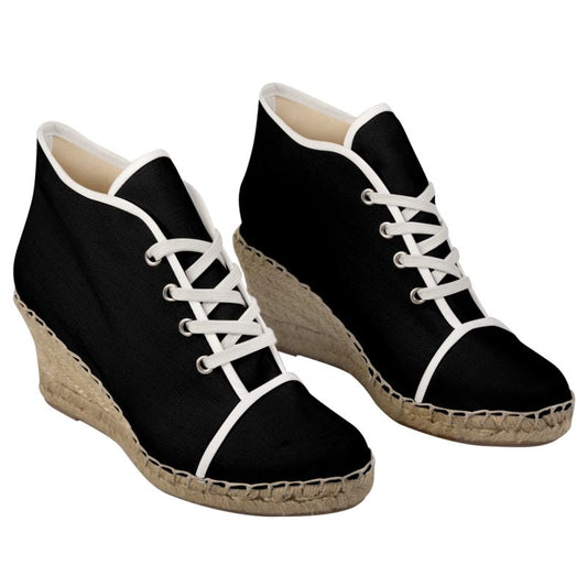 Black Gold Ladies Wedge Espadrilles