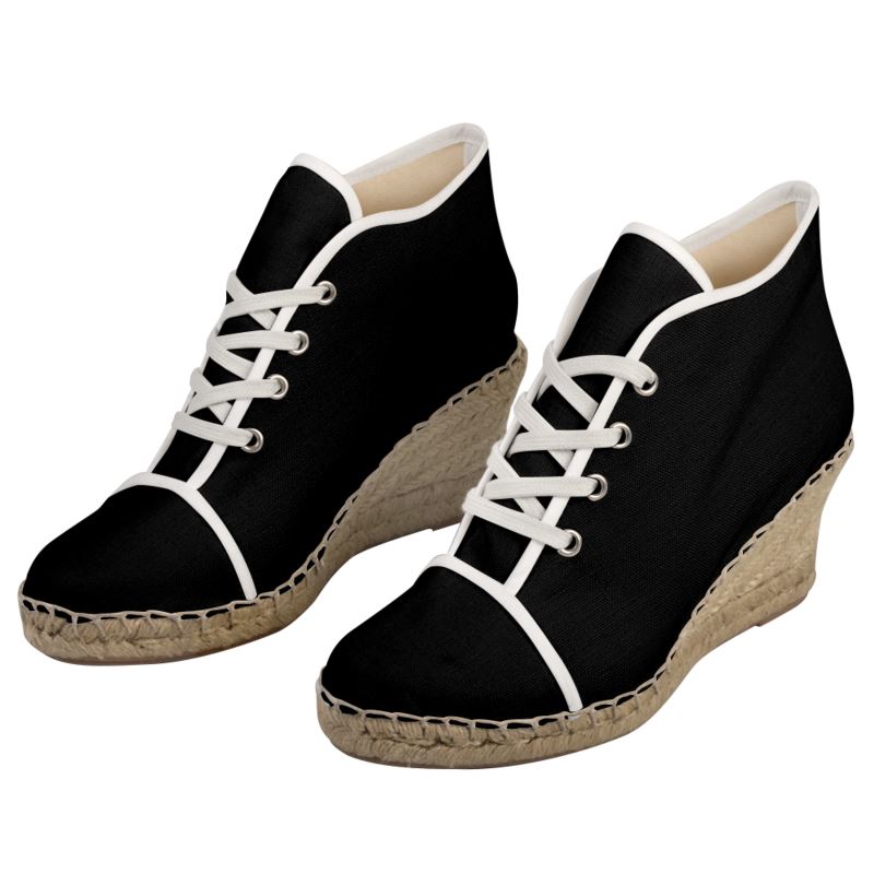 Black Gold Ladies Wedge Espadrilles
