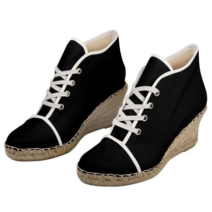 Black Gold Ladies Wedge Espadrilles