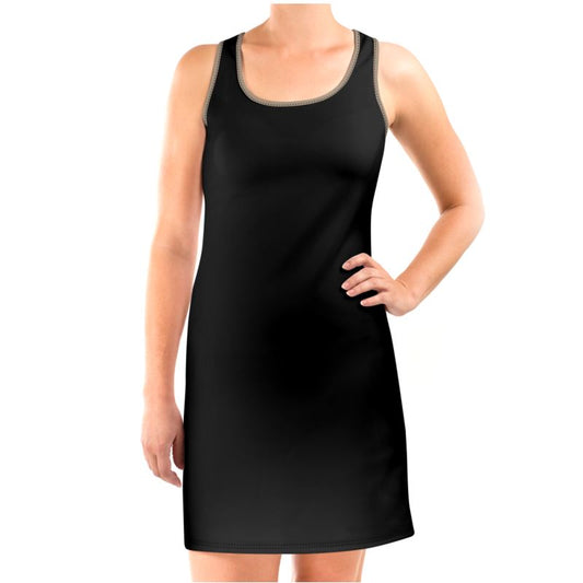 Black Gold Halter Dress