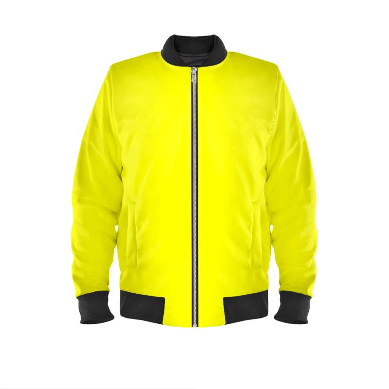 Light yellow Mens Reversible Silk Bomber Jacket