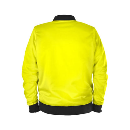 Light yellow Mens Reversible Silk Bomber Jacket