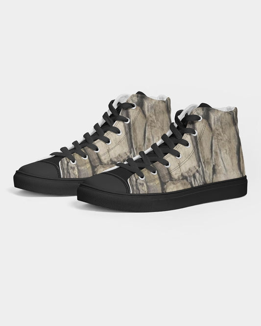 Stone black Men's Hightop Canvas Shoe - Black