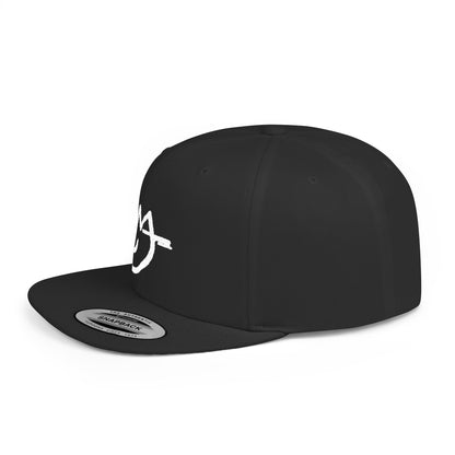 MJ white Stylish Flat Bill Snapback Hat for Everyday Wear, Embroidered Cap, Streetwear Accessory, Gift for Him/Her, Trendy Headwear