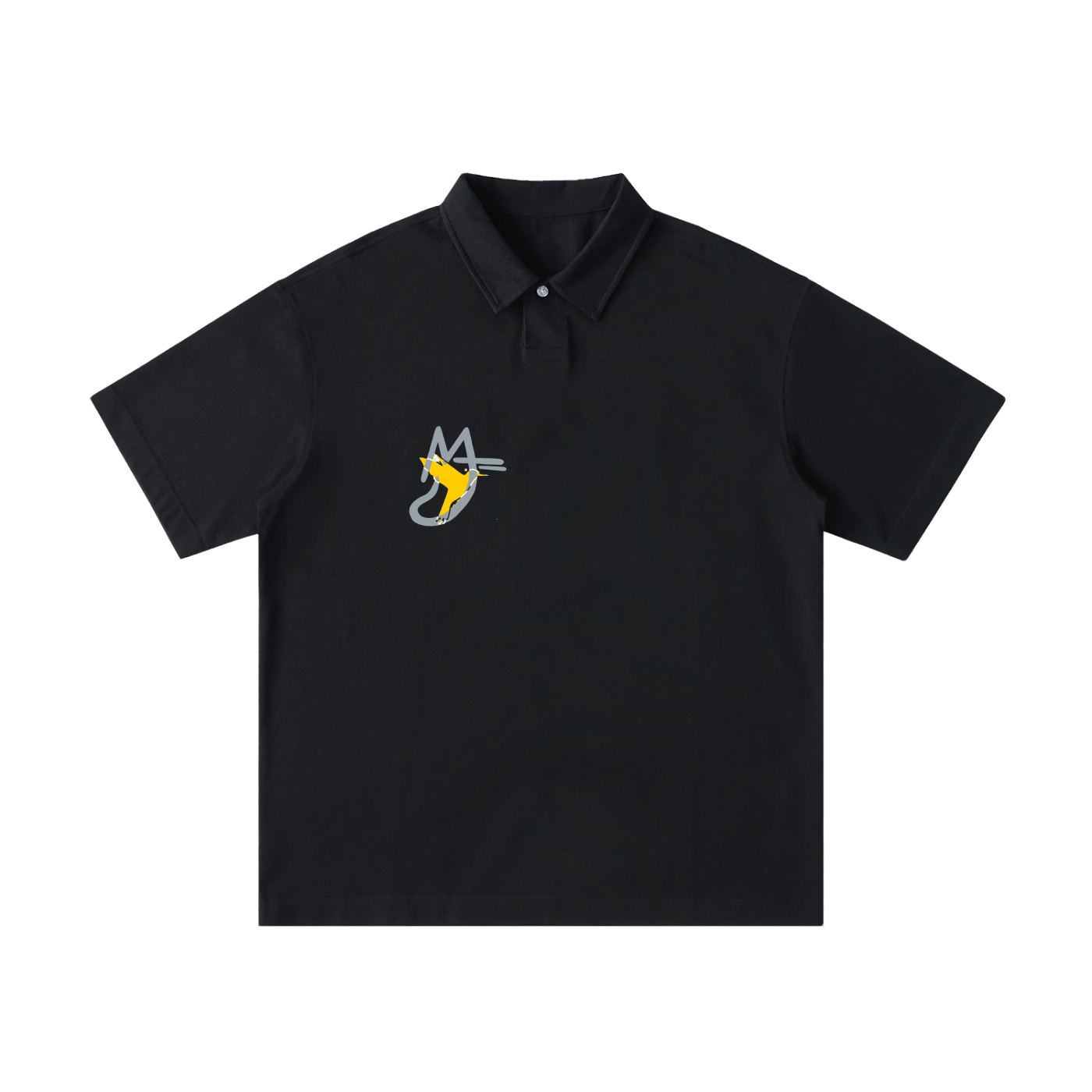 Loose Cotton Short-Sleeve Polo Shirt