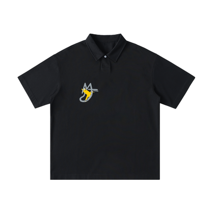Loose Cotton Short-Sleeve Polo Shirt