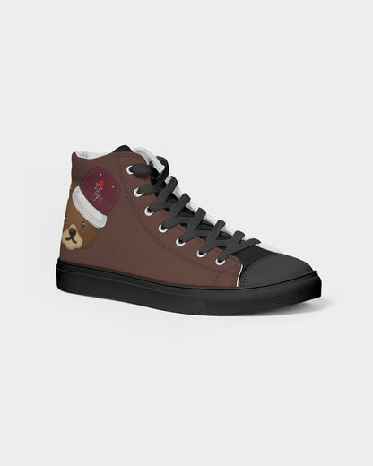 Bear cap Men's Hightop Canvas Shoe - Black