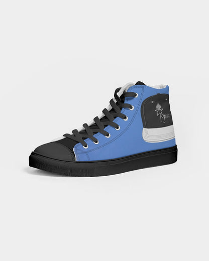 Kingly Blue  Men's Hightop Canvas Shoe - Black
