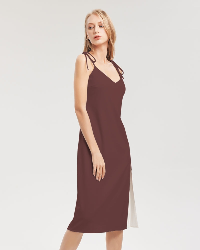 "Blackwood" Women's All-Over Print Tie Strap Split Dress