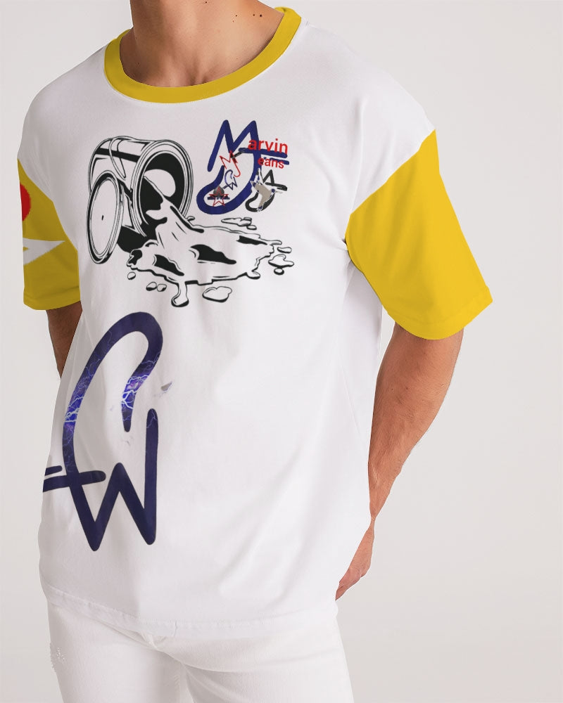 Special drip yellow red Men's All-Over Print Premium Heavyweight Tee