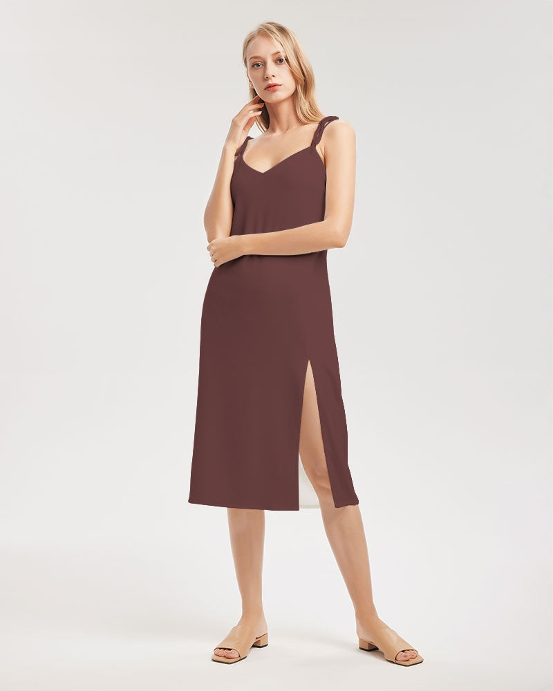 "Blackwood" Women's All-Over Print Tie Strap Split Dress