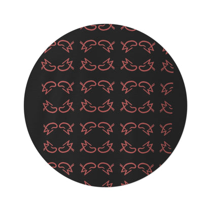 MJ Red & Black Round Rug