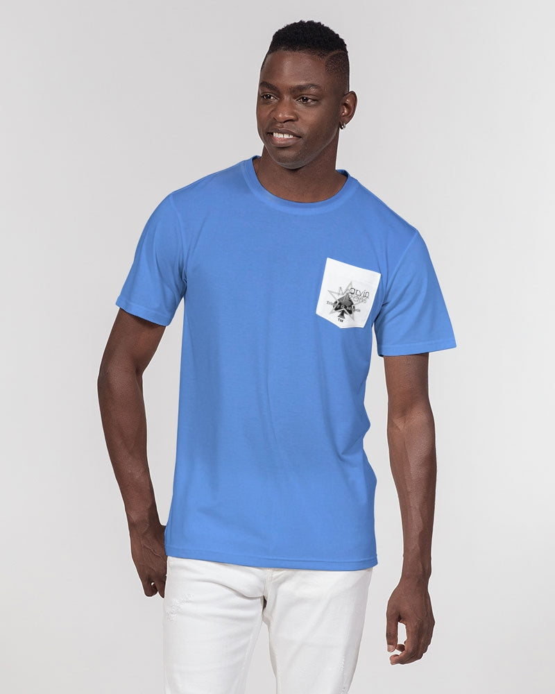 Kingly Blue  Men's All-Over Print Pocket Tee