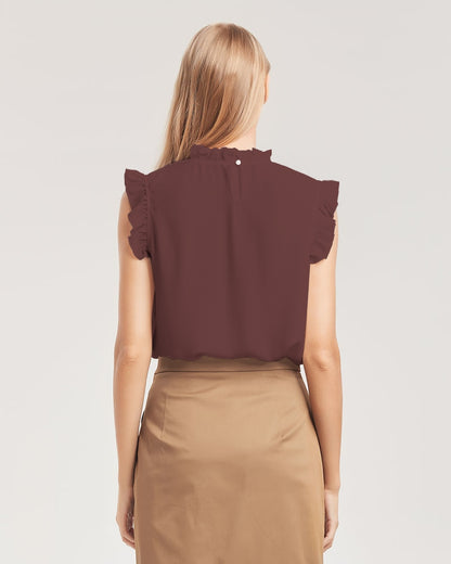 "Blackwood" Women's All-Over Print Ruffle Sleeve Top