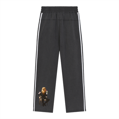 Snow Washed Contrast Tape Sweatpants