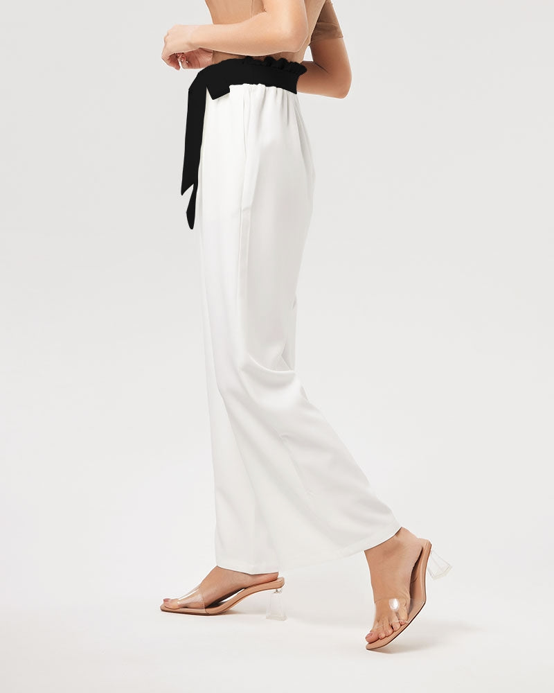 Red rose Women's All-Over Print High-Rise Wide Leg Pants