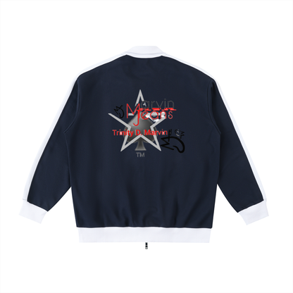 Contrast Trim Stand Collar Jacket