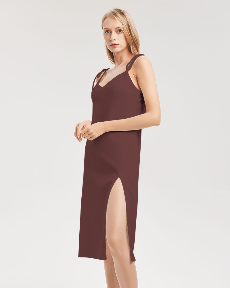 "Blackwood" Women's All-Over Print Tie Strap Split Dress