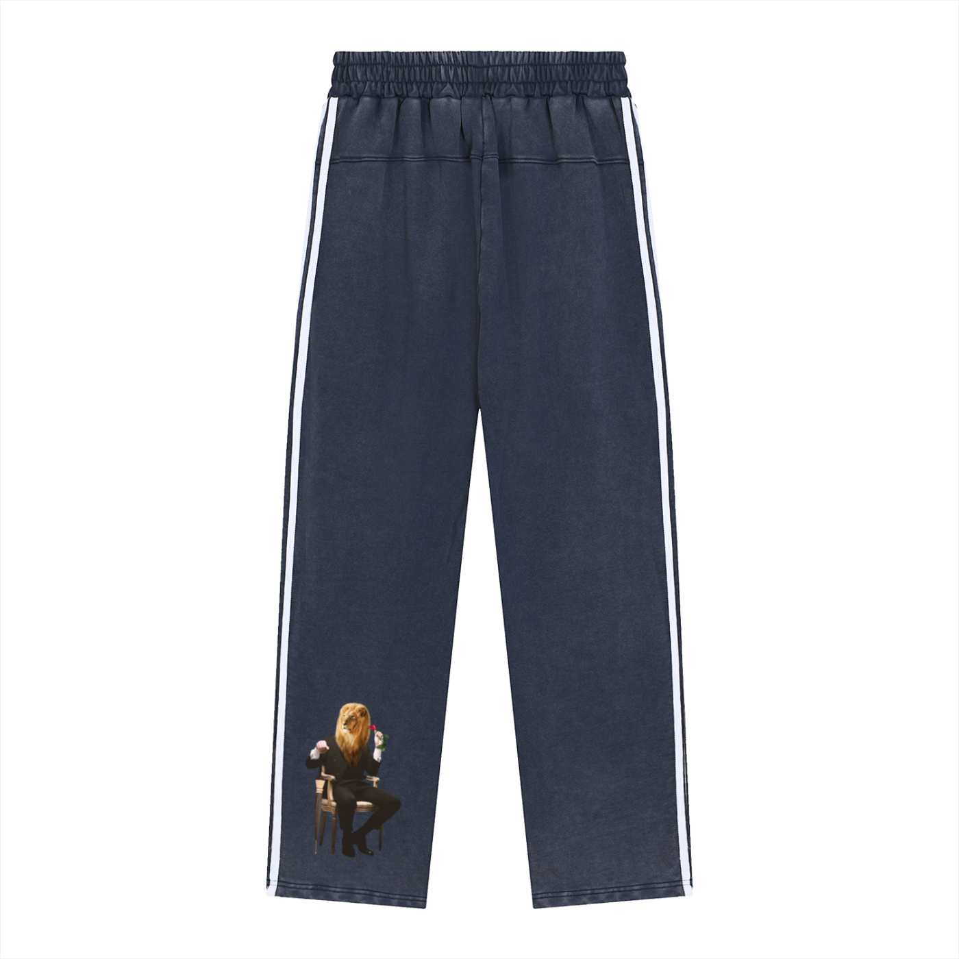 Snow Washed Contrast Tape Sweatpants